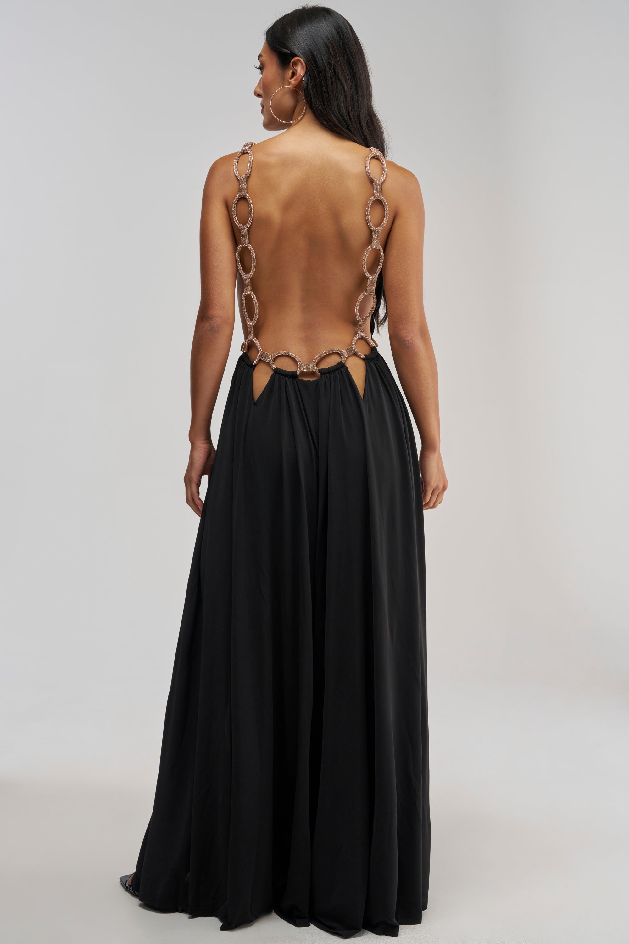 SITTING PRETTY PAVE CHAIN LINK JUMPSUIT DRESS