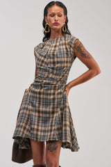 CARRY ME HOME MINI DRESS IN PLAID