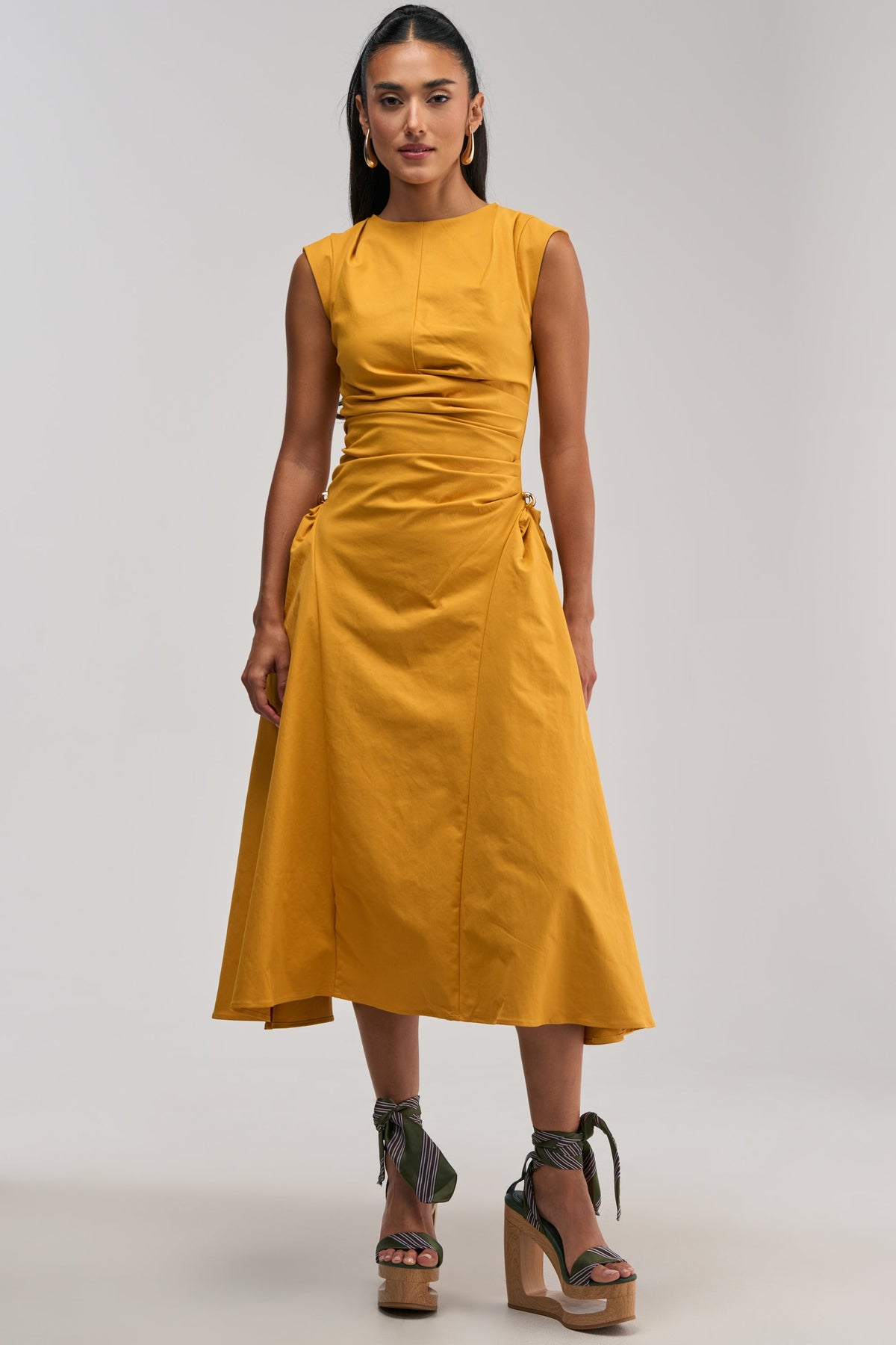 IT'S MY TIME MIDI DRESS IN MUSTARD