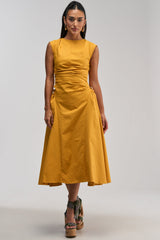 IT'S MY TIME MIDI DRESS IN MUSTARD