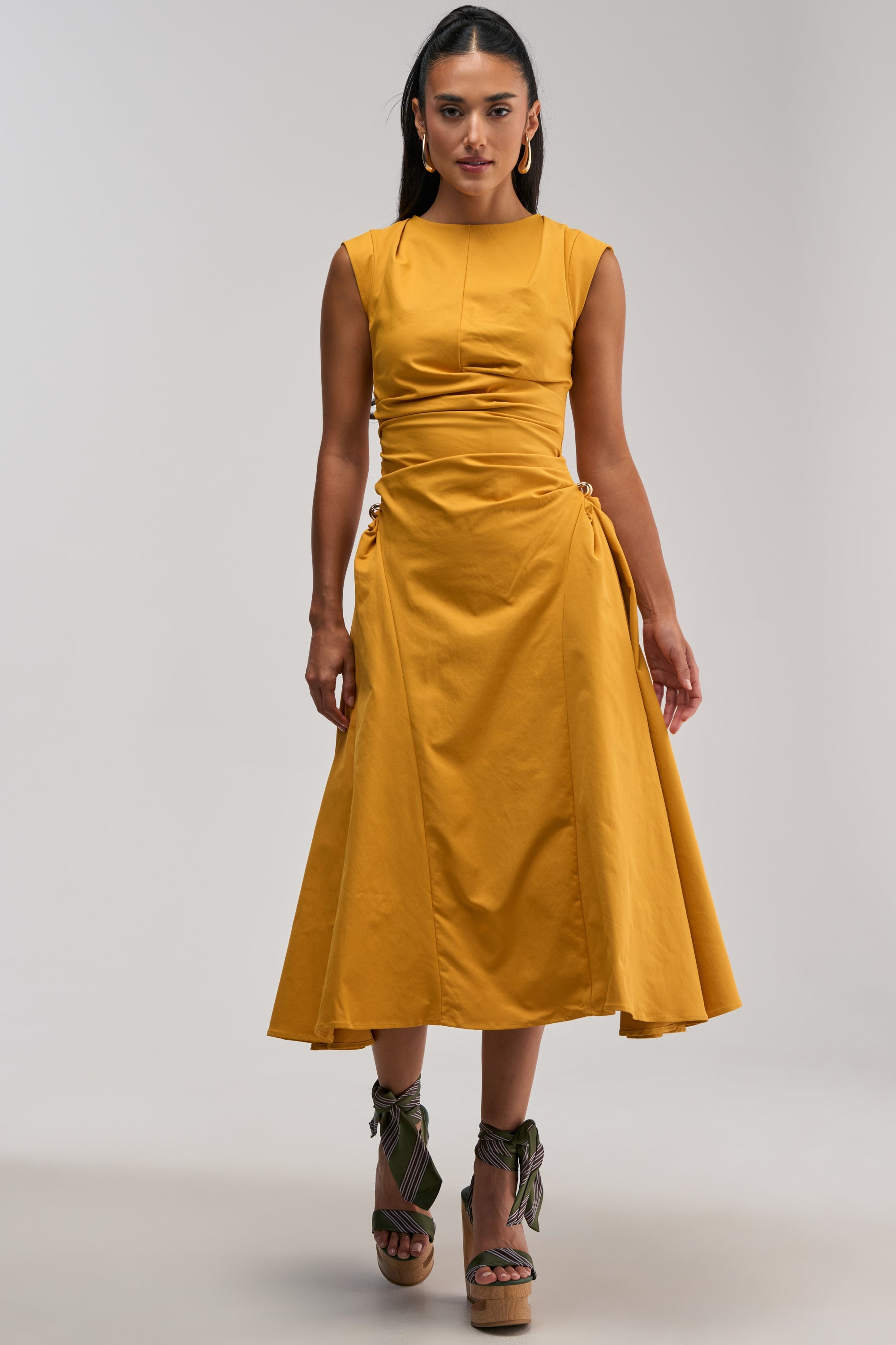 IT'S MY TIME MIDI DRESS IN MUSTARD