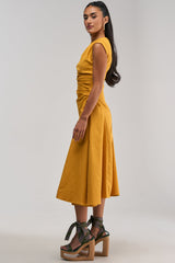 IT'S MY TIME MIDI DRESS IN MUSTARD