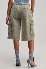 LITTLE SNAKE BERMUDA SHORT VINTAGE DENIM