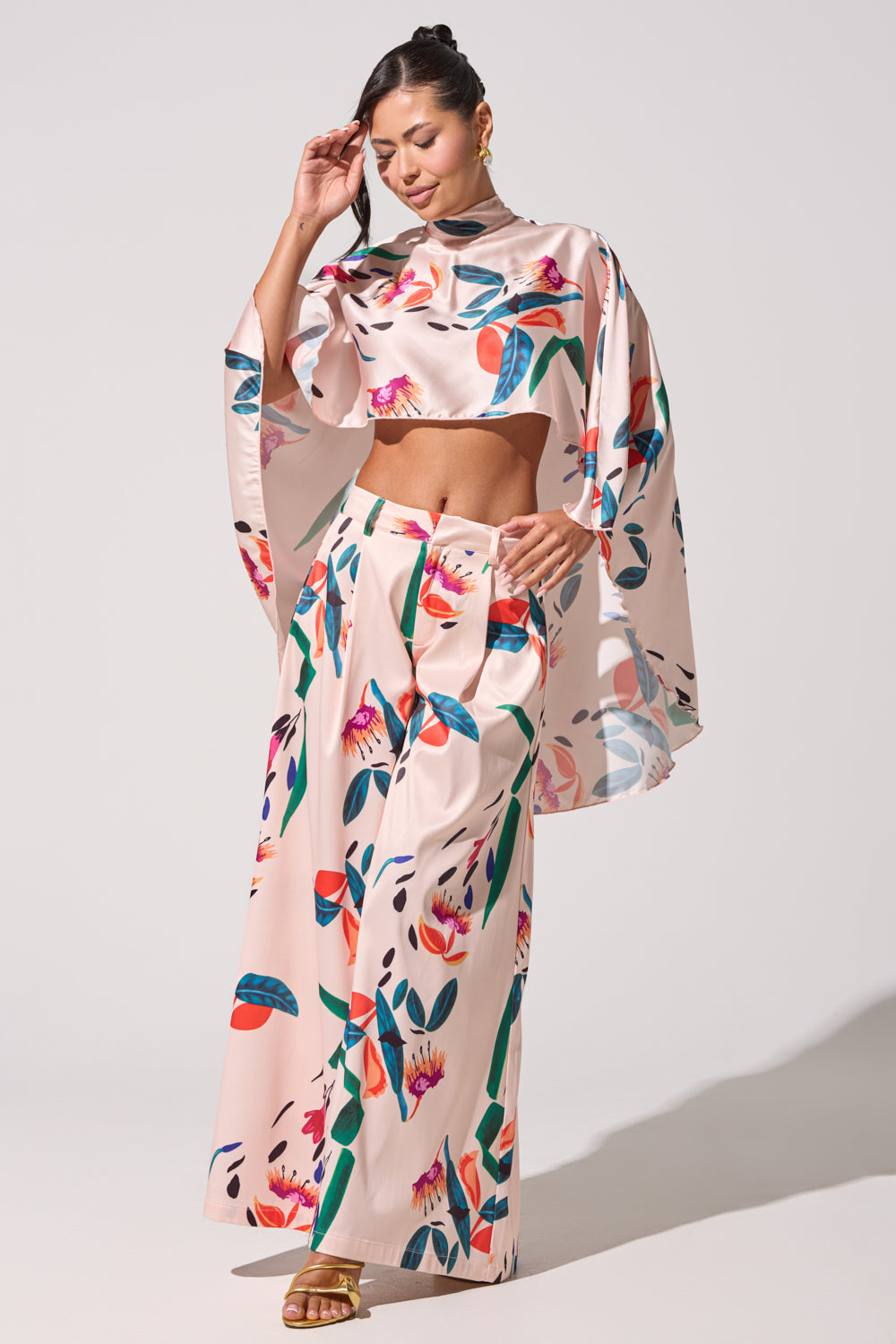 CANDY RAIN SATIN WIDE LEG PANT