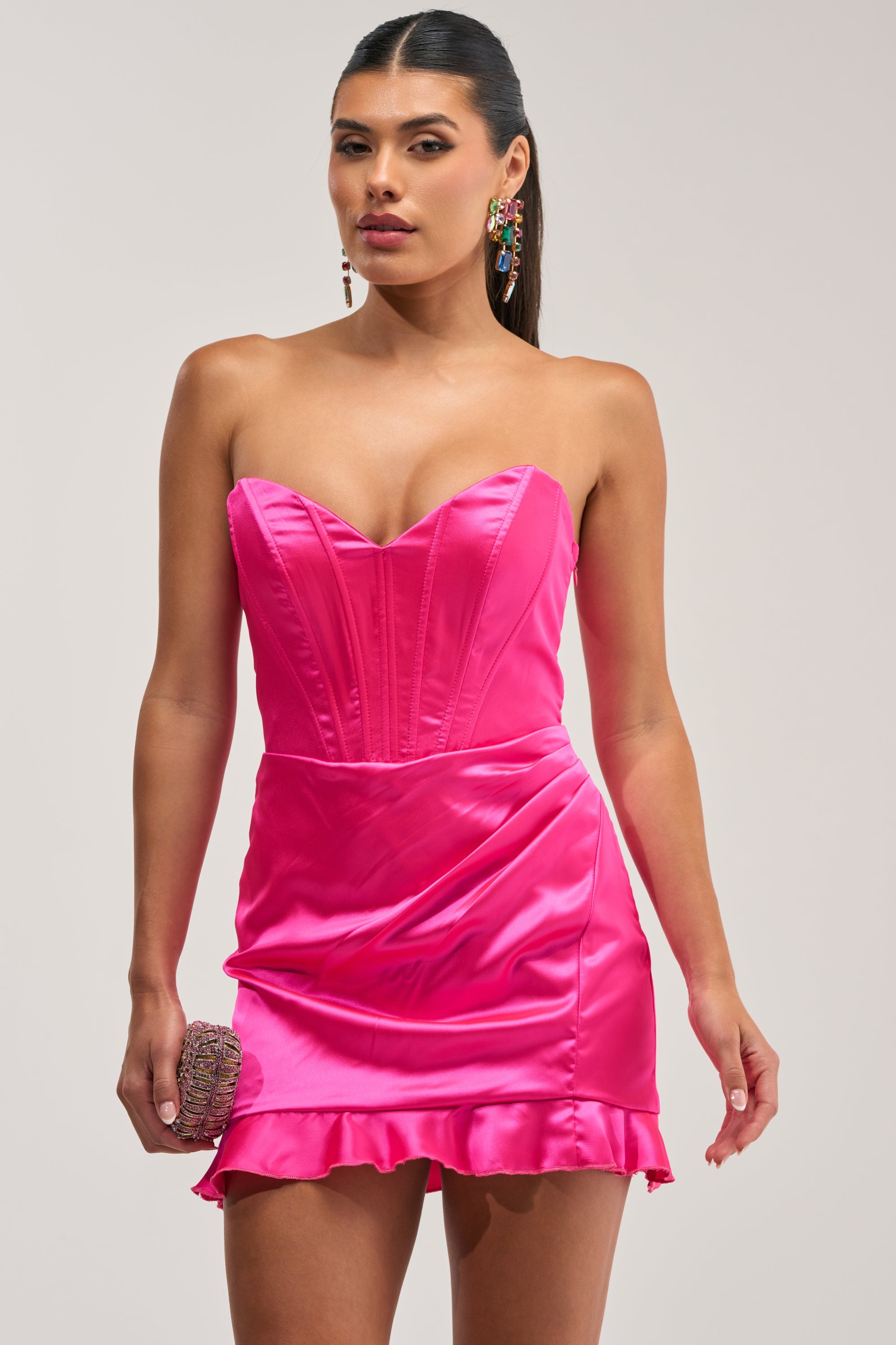 THE TRUTH ABOUT LOVE SATIN MINI DRESS IN PINK