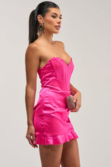 THE TRUTH ABOUT LOVE SATIN MINI DRESS IN PINK