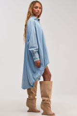 AMELIA DENIM HIGH-LOW DRESS