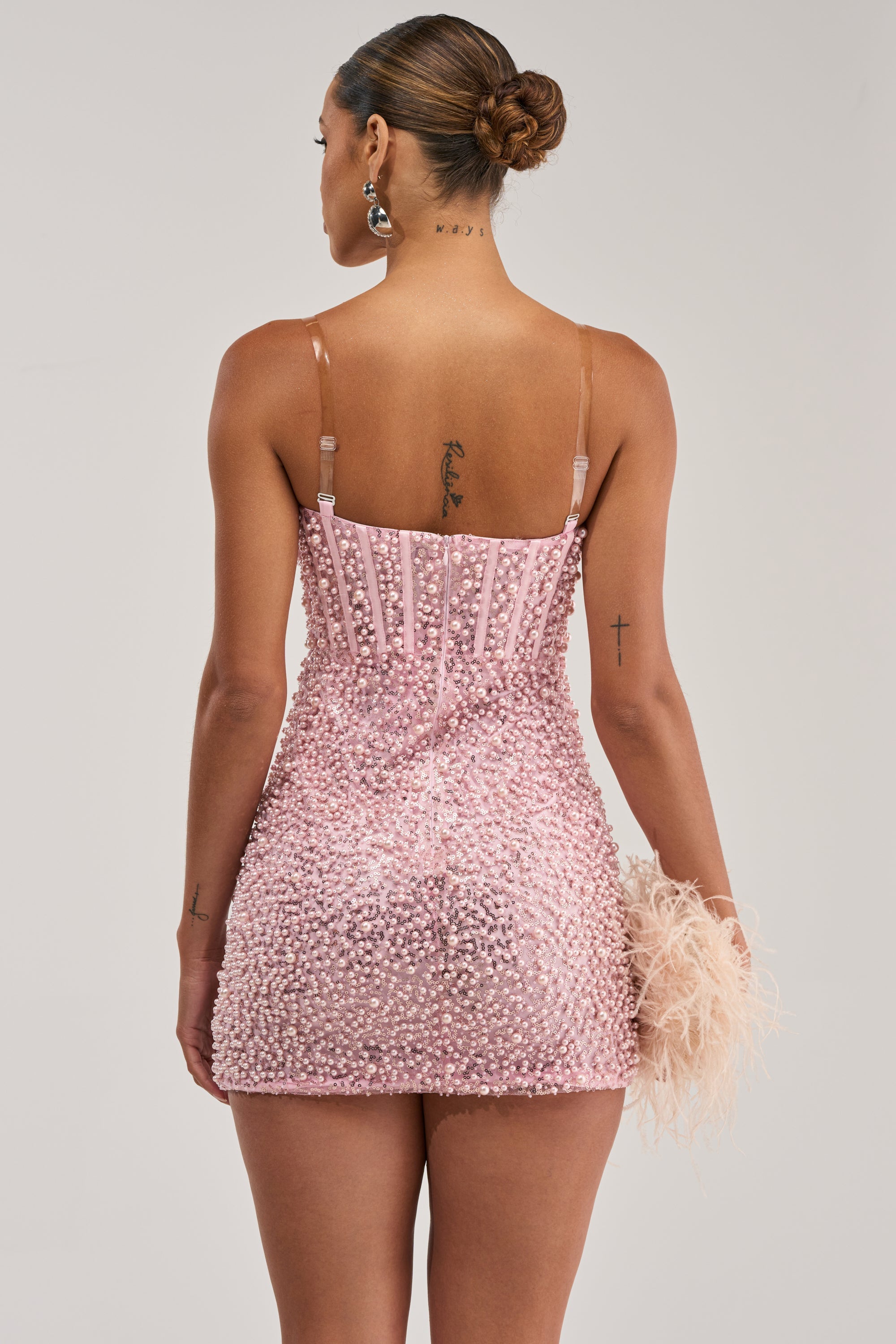 PEARLS FOR THE GIRLS MINI DRESS IN PINK