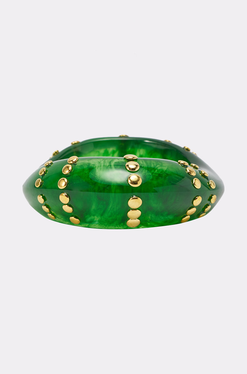 COOL GIRL STUDDED BANGLE IN GREEN