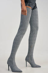 AZALEA WANG AVENOIR HOUNDSTOOTH OVER THE KNEE FOUR WAY STRETCH BOOT