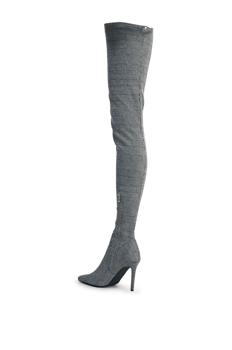 AZALEA WANG AVENOIR HOUNDSTOOTH OVER THE KNEE FOUR WAY STRETCH BOOT