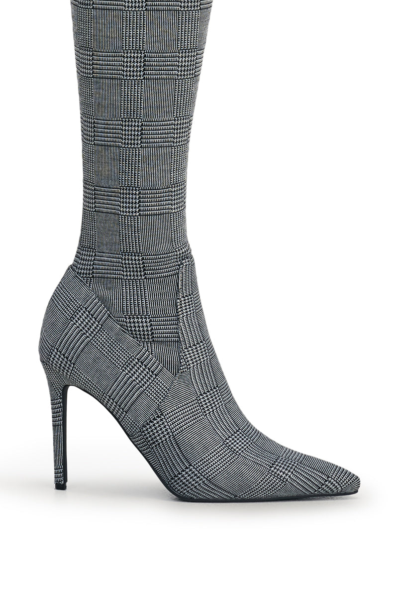 AZALEA WANG AVENOIR HOUNDSTOOTH OVER THE KNEE FOUR WAY STRETCH BOOT