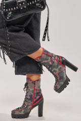 AZALEA WANG BENSON CAMO BLOCK SPORTY BOOTIE