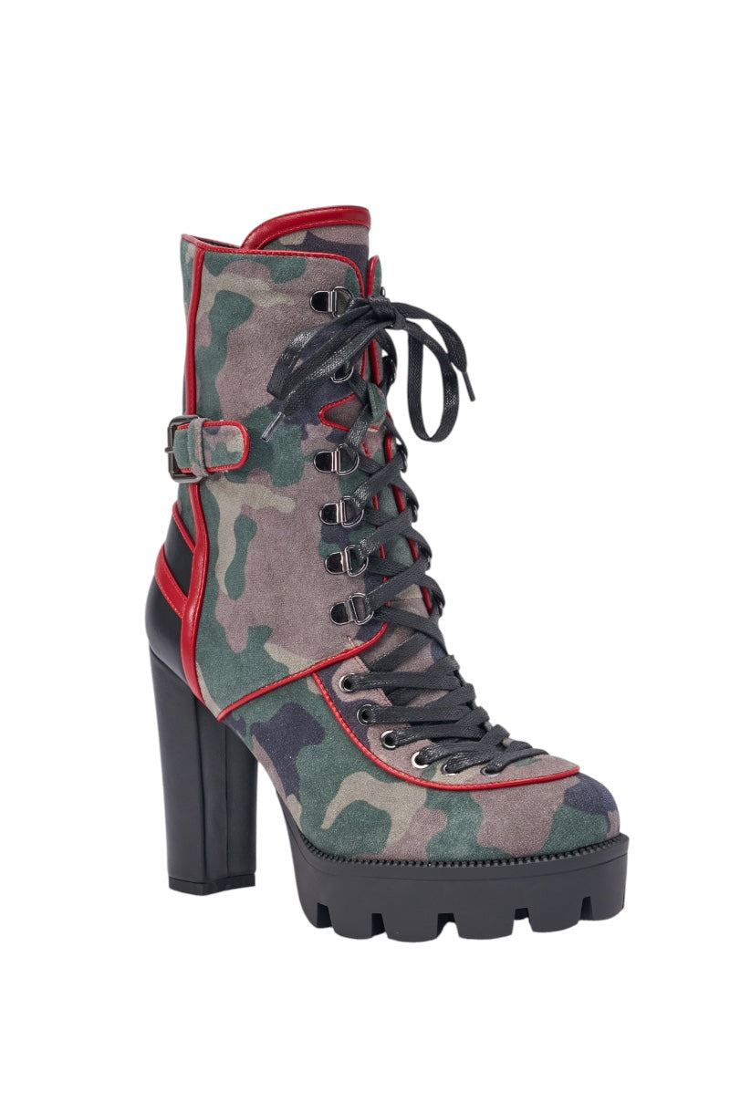 AZALEA WANG BENSON CAMO BLOCK SPORTY BOOTIE