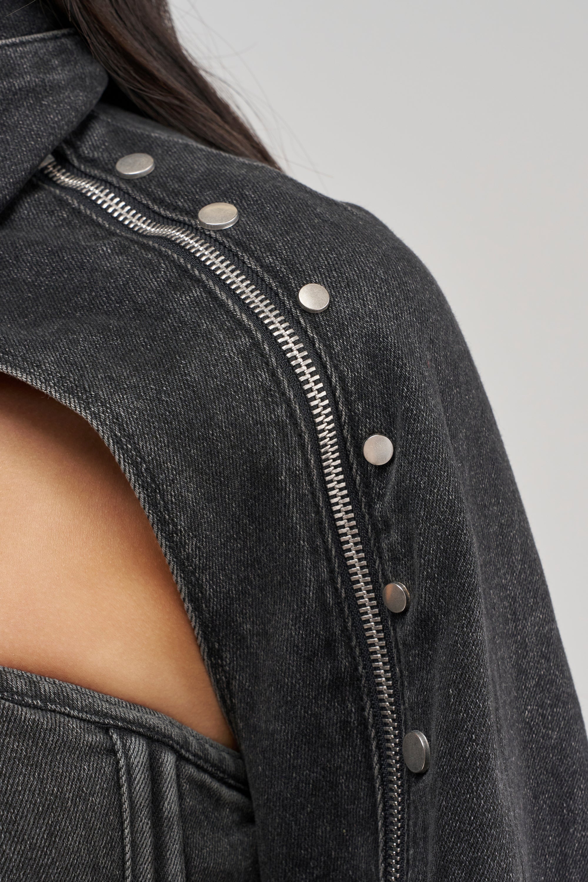 PERK UP STUDDED BOLERO IN DENIM