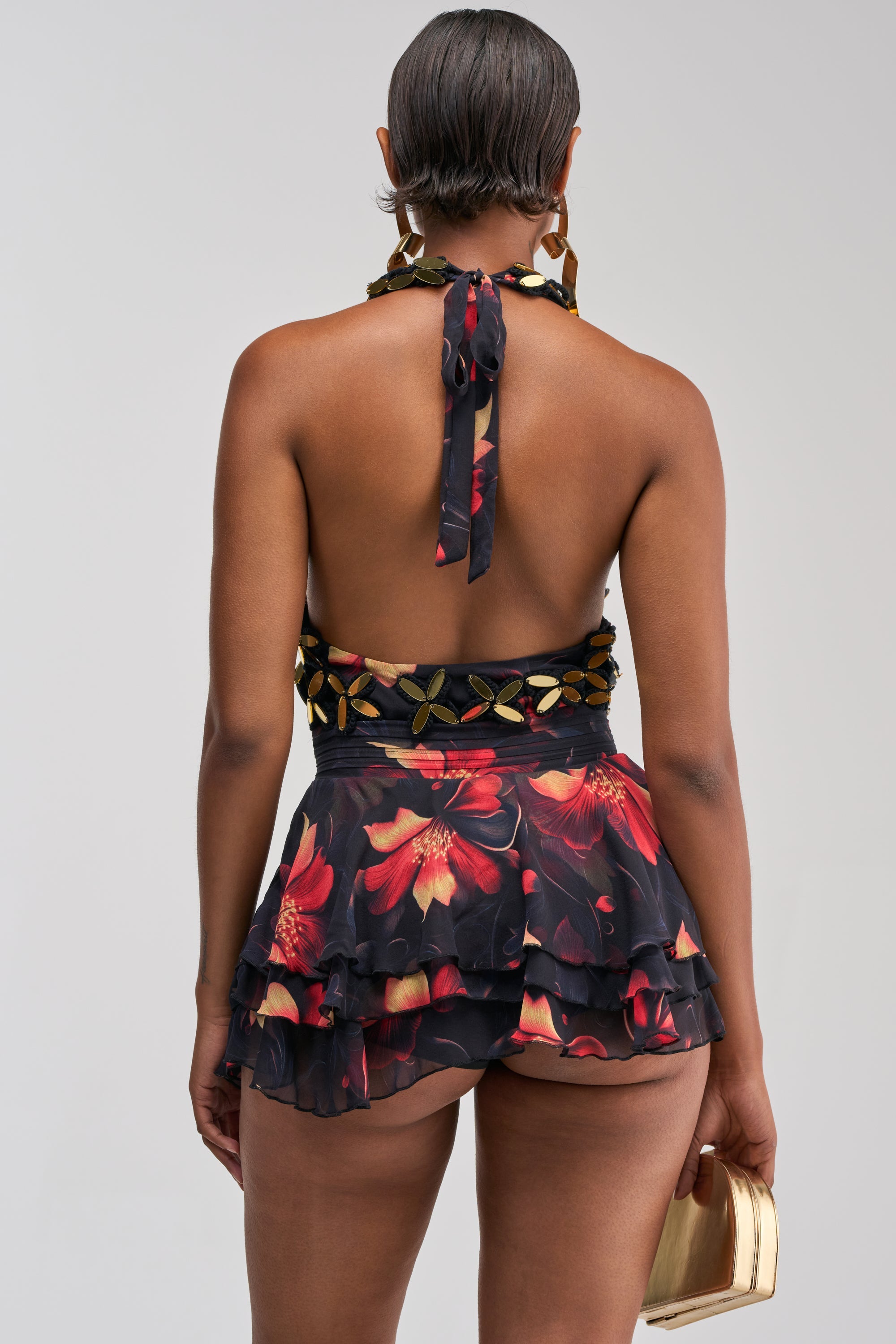ISLAND TIME EMBELLISHED MINI DRESS