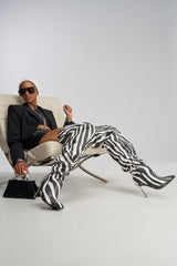 AZALEA WANG BOMBSHELL ZEBRA THIGH HIGH BOOT