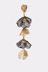 TWO-TONE FLORAL DROP EARRINGS