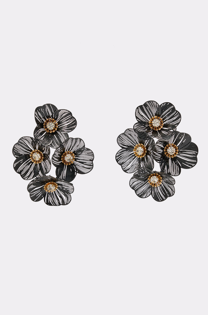 BLACK BLOSSOM DRAMA EARRINGS