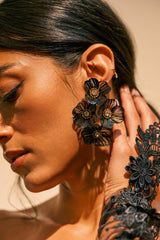 BLACK BLOSSOM DRAMA EARRINGS