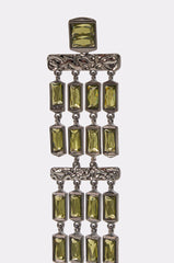 BAGUETTE CHANDELIER EARRINGS IN GREEN