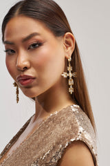 GOLD RUSH CROSS EARRINGS