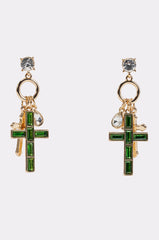 REGAL CROSS CHARM EARRINGS