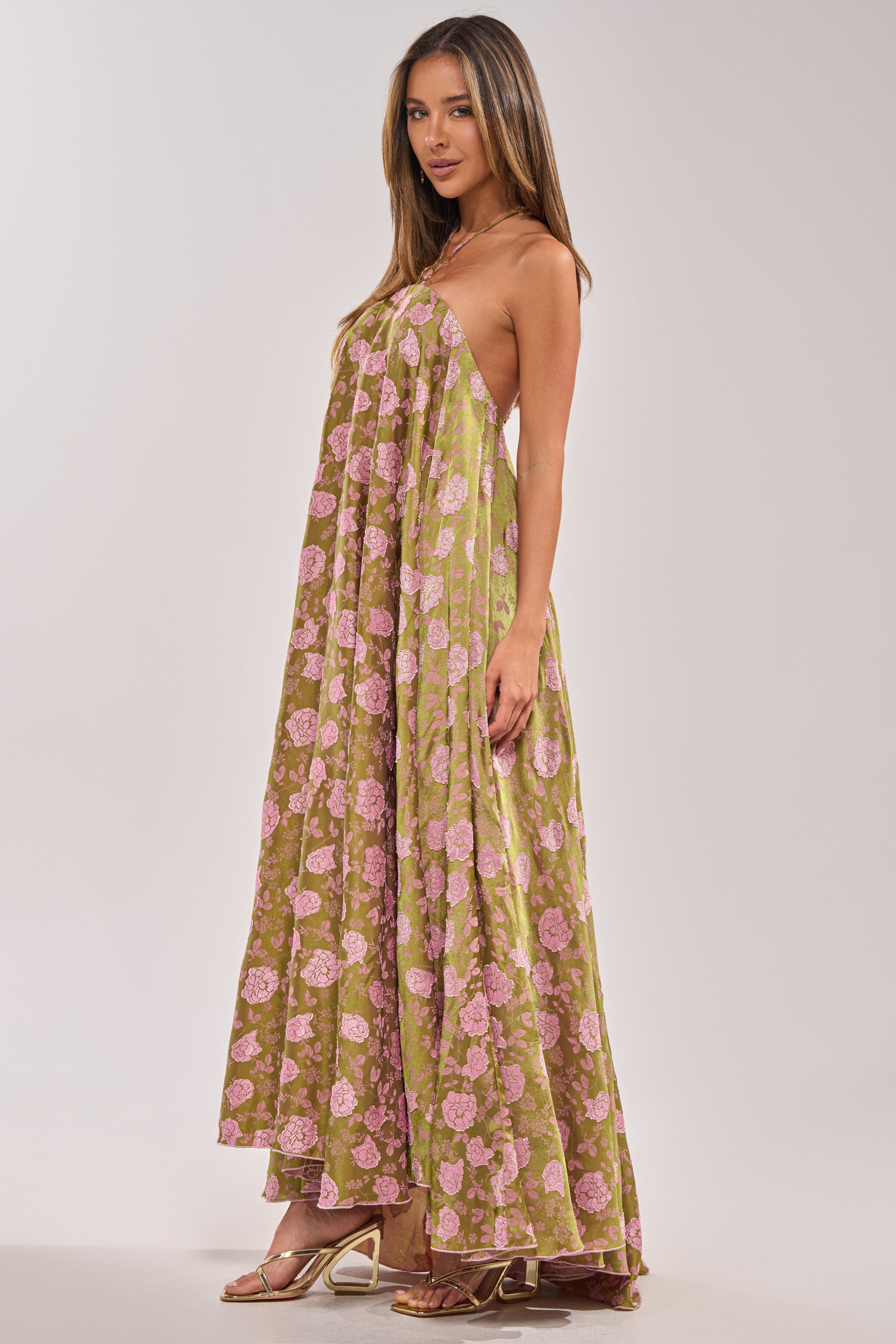 MIDNIGHT GARDEN FLORAL MAXI DRESS