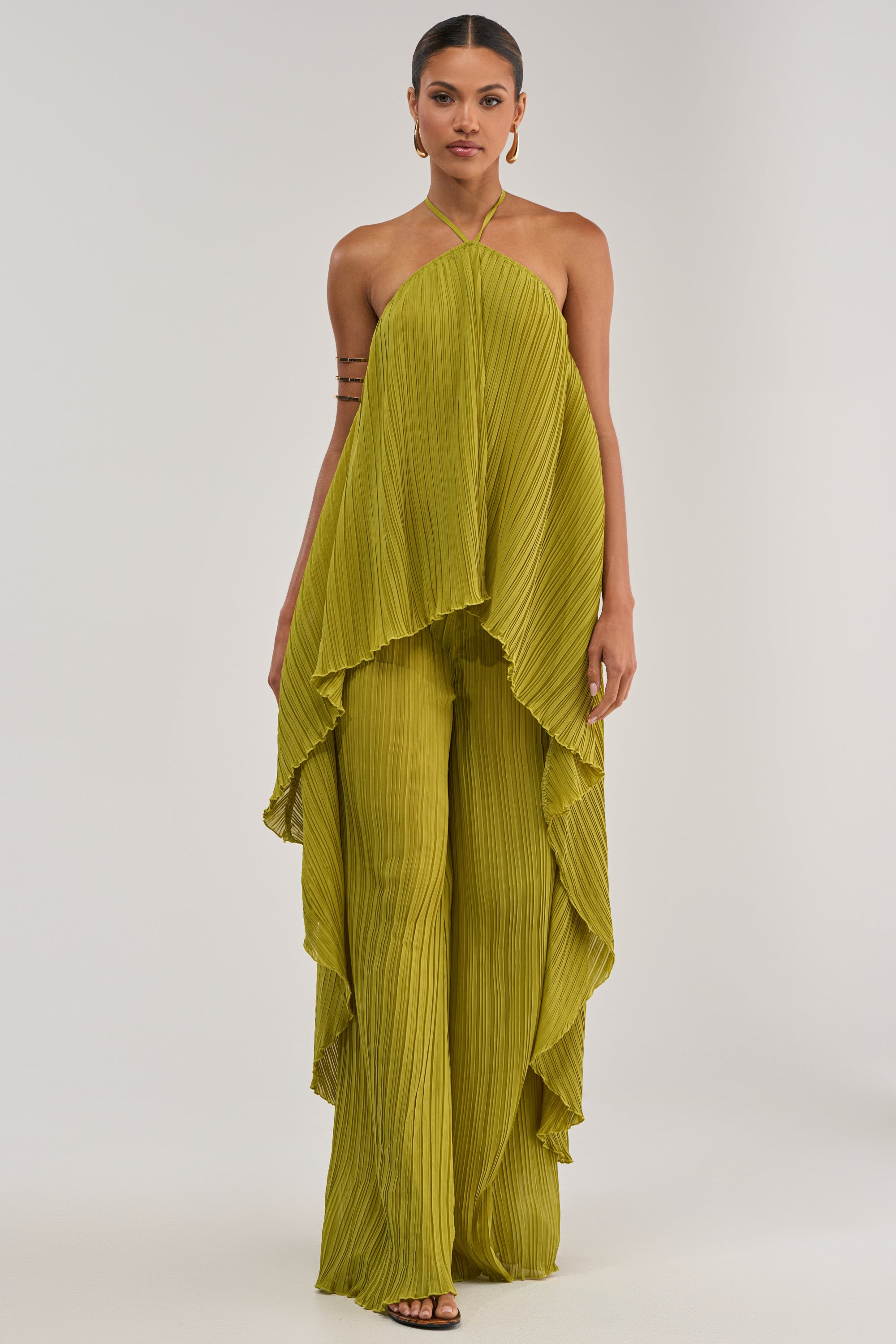 CRUSHIN ON YOU PALAZZO PANT IN CHARTREUSE