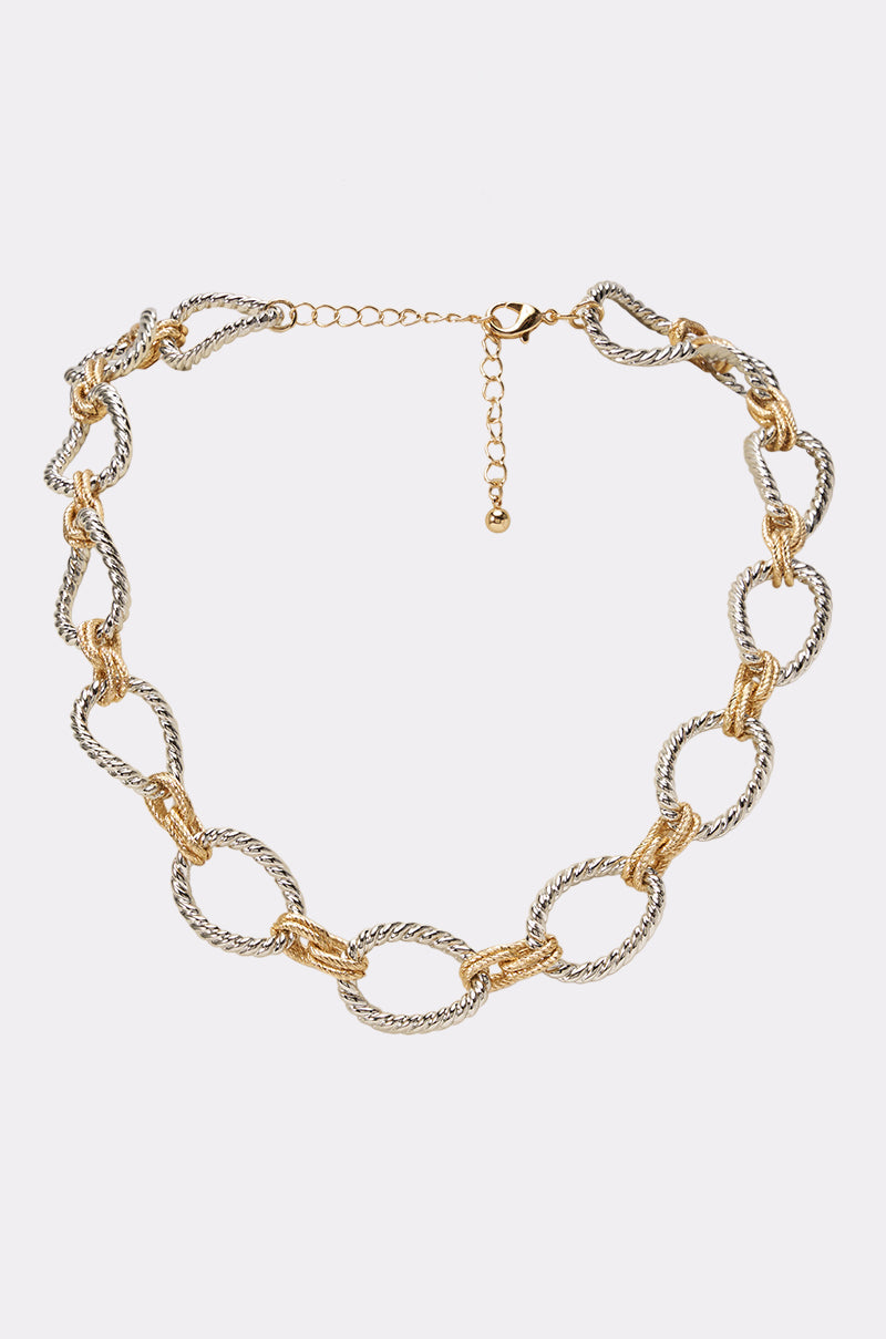 TWO TONE BIG LINK NECKLACE