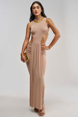 MAKE IT UP TO ME MAXI DRESS IN CARAMEL