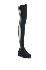 AKIRA GOLD DARBY BLACK FLAT STRETCH SPORTY BOOT