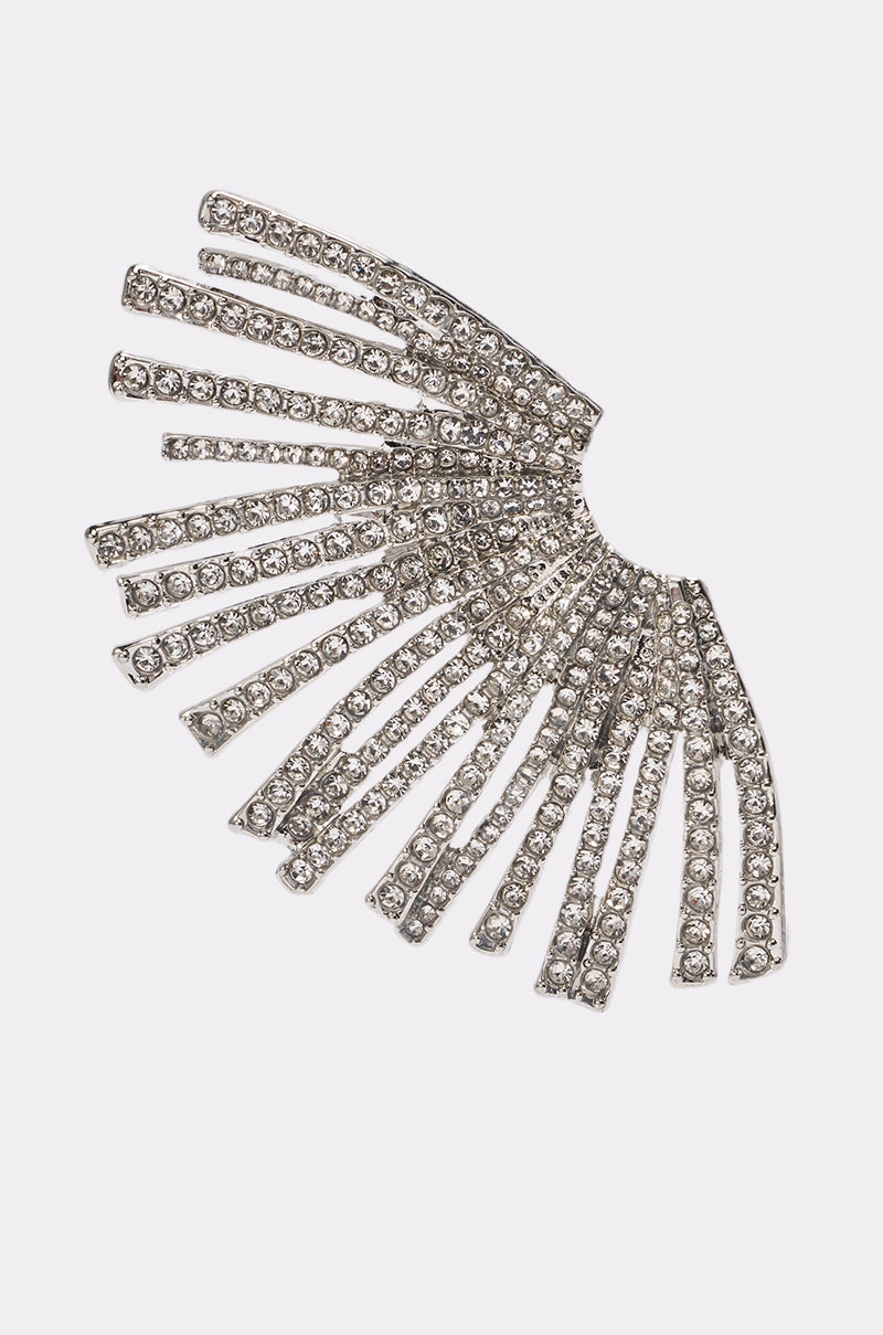 CRYSTAL STARBURST EARRINGS IN CLEAR