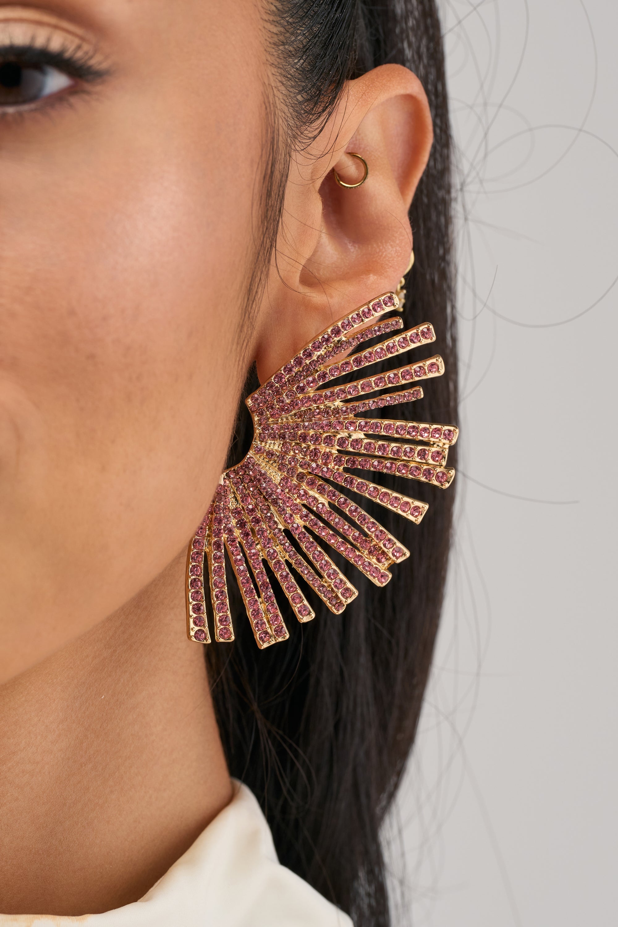 PRETTY & PAID SPARKLE EARRINGS IN PINK