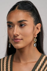 SMOKY CRYSTAL DROP EARRINGS
