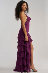 TO ALL MY FANS CHIFFON RUFFLE MAXI DRESS
