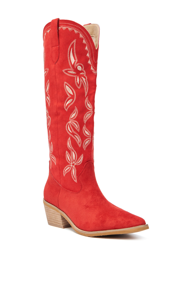 ENORA RED KNEE HIGH COWBOY BOOT