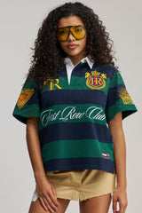 FIRST ROW ELITE MEMBER CROPPED STRIPED POLO