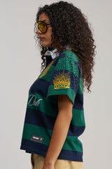 FIRST ROW ELITE MEMBER CROPPED STRIPED POLO