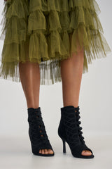 AZALEA WANG GENTRY BLACK MILITARY STILETTO BOOTIE