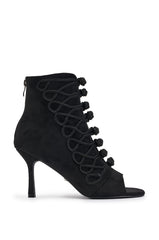 AZALEA WANG GENTRY BLACK MILITARY STILETTO BOOTIE