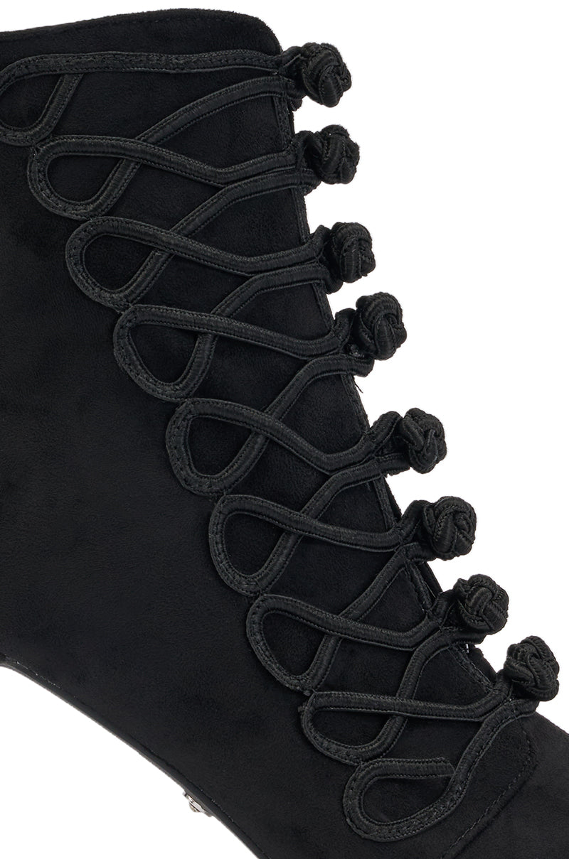AZALEA WANG GENTRY BLACK MILITARY STILETTO BOOTIE