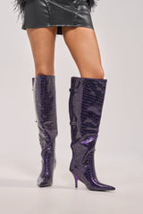 AZALEA WANG GESINE PURPLE CROC PATENT LUXE BOOT