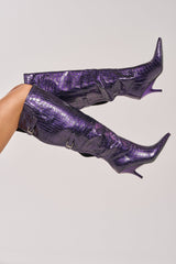AZALEA WANG GESINE PURPLE CROC PATENT LUXE BOOT