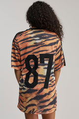 SHE FEISTY LACE JERSEY MINI DRESS