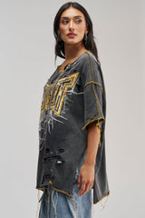 KNOCKOUT OVERSIZED TEE IN GREY MULTI