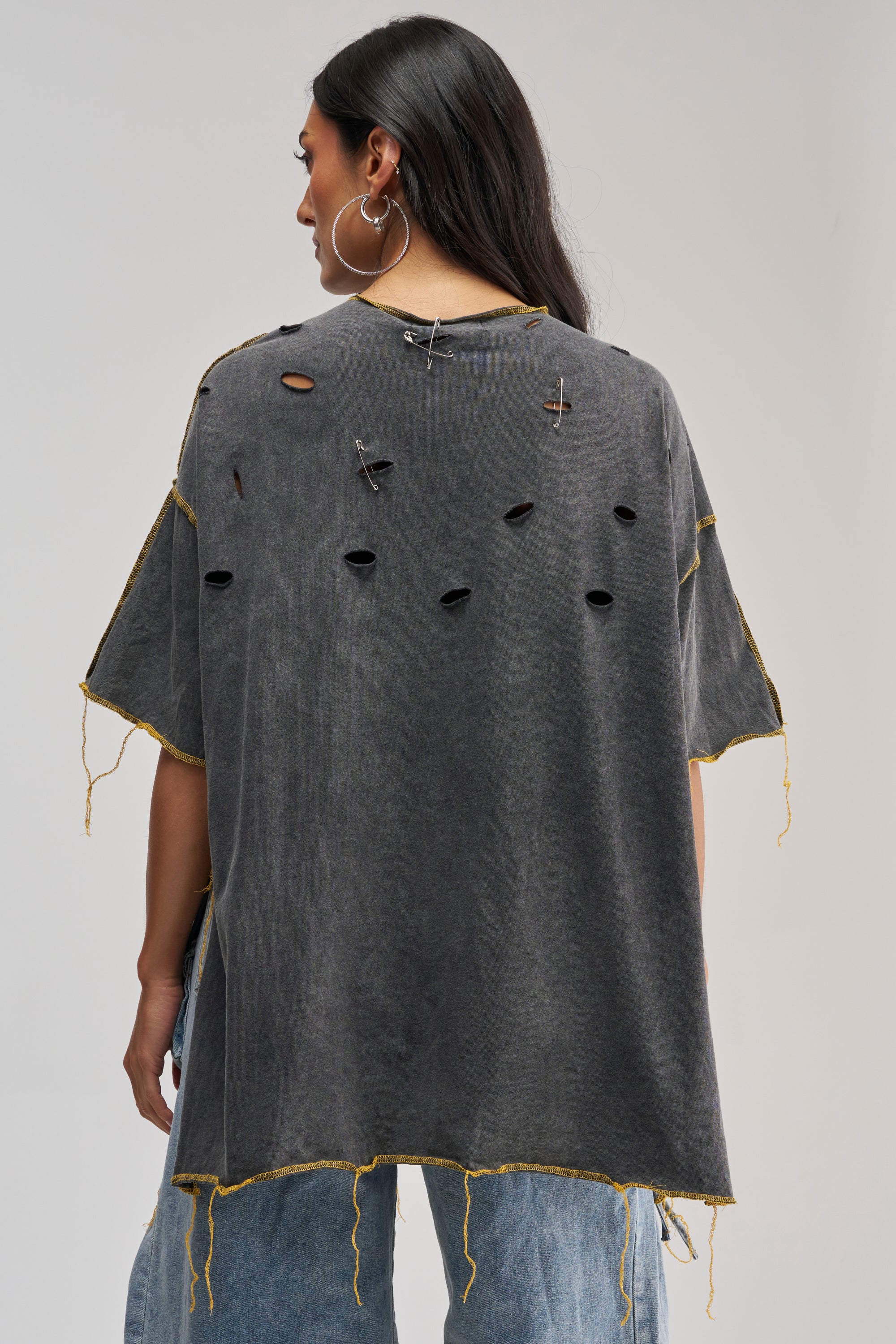 KNOCKOUT OVERSIZED TEE IN GREY MULTI