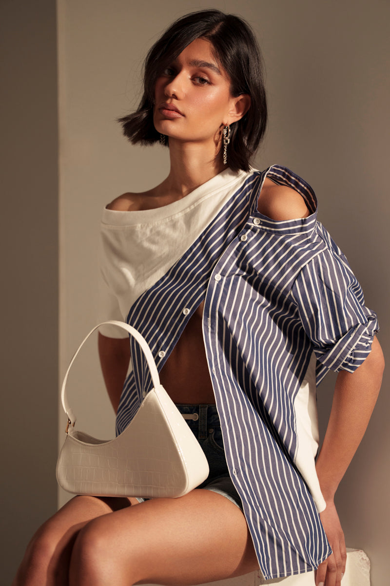 MIXED UP TSHIRT BLOUSE