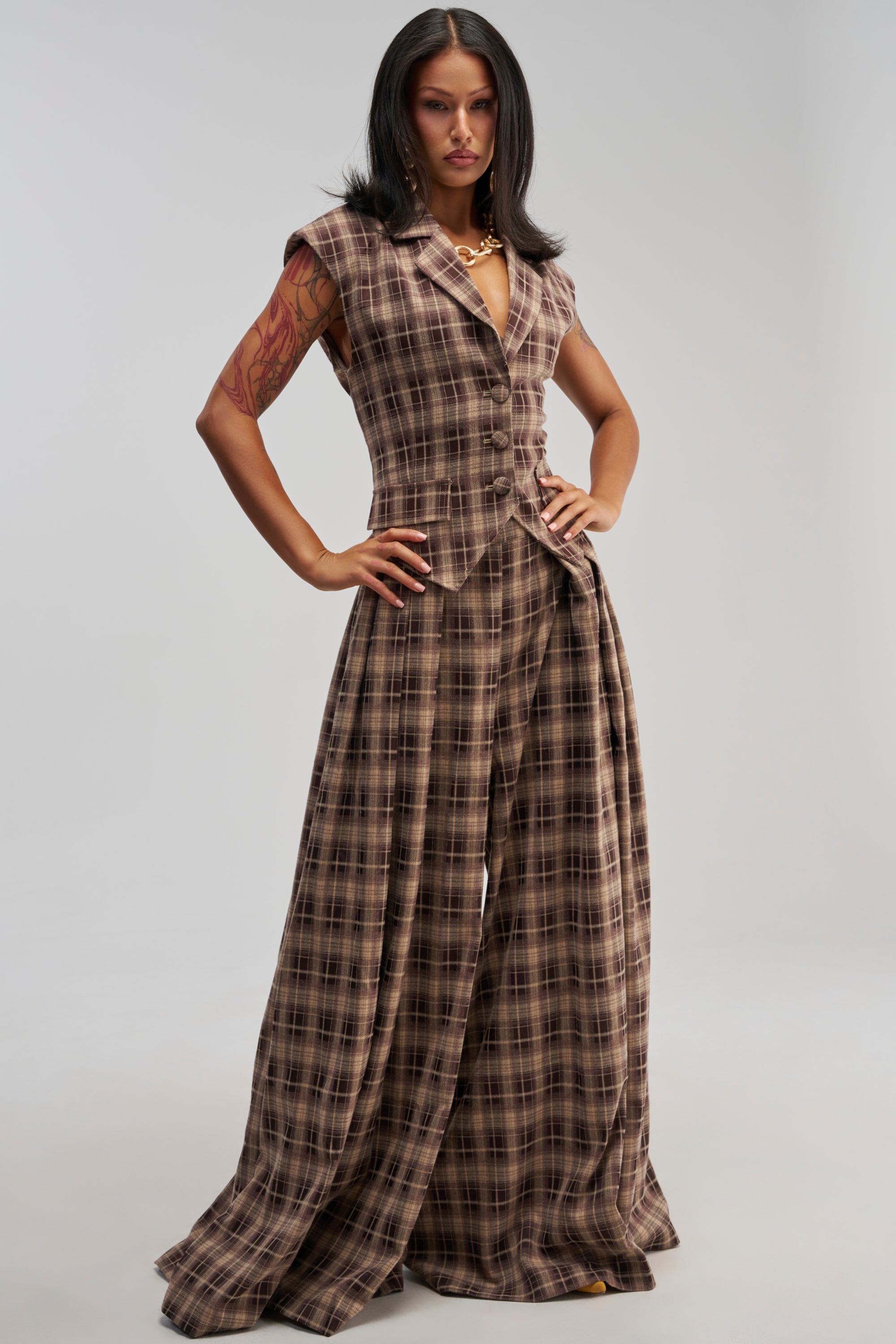 PLAID PRINCESS BUTTON DOWN