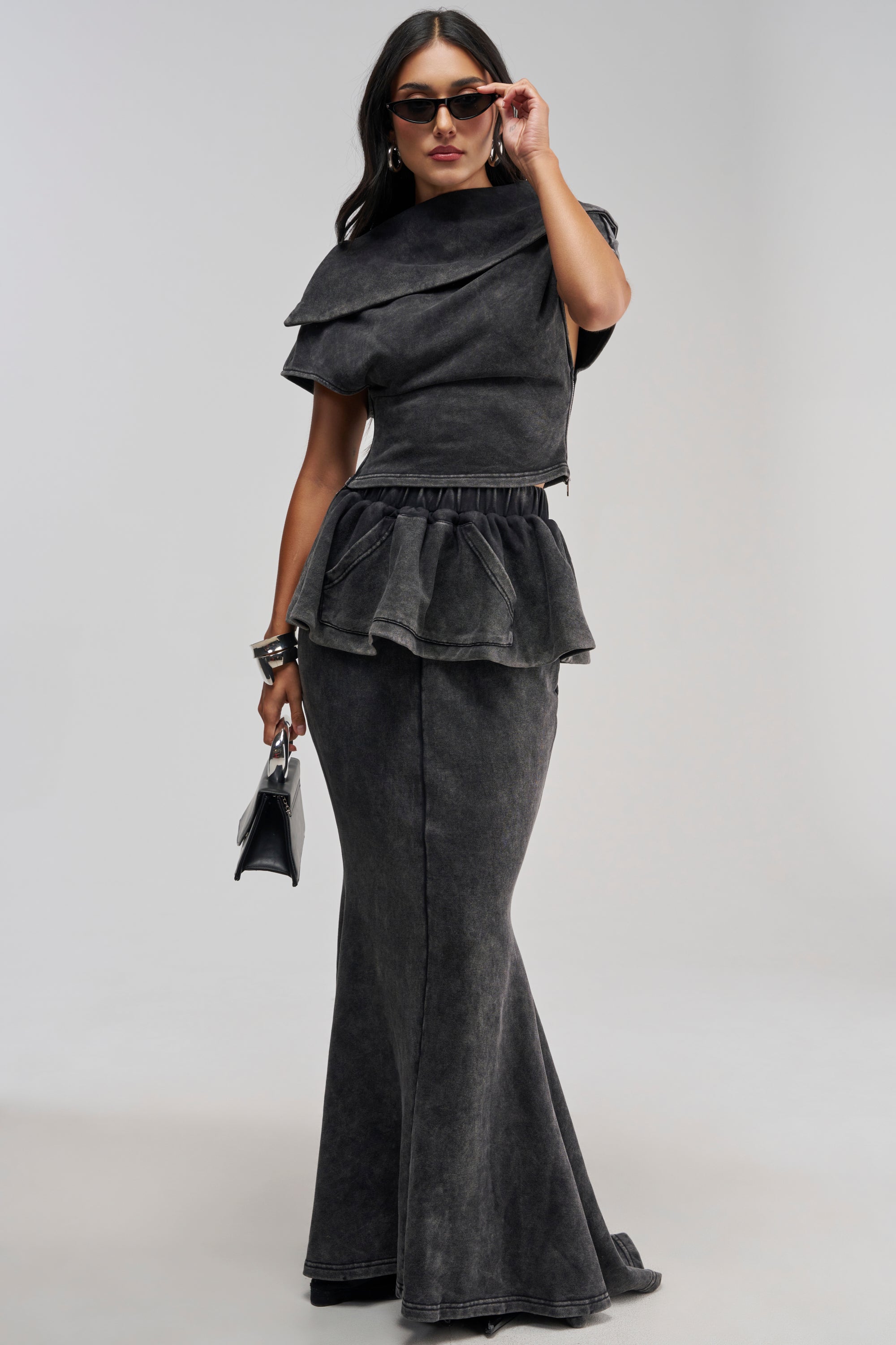 JOCELYN MINERAL WASHED MAXI SKIRT
